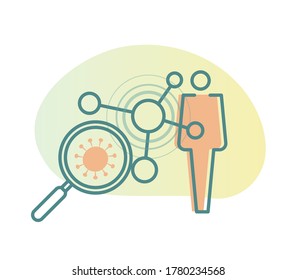 Contact Tracing Protocol For Coronavirus - Icon As EPS 10 File