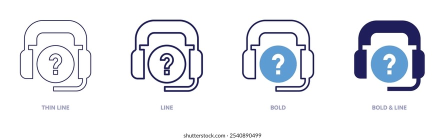 Contact tracing in support icon in 4 different styles. Thin Line, Line, Bold, and Bold Line. Duotone style. Editable stroke.