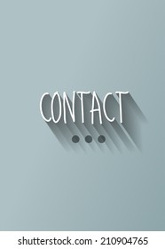 contact typo with shadow vector