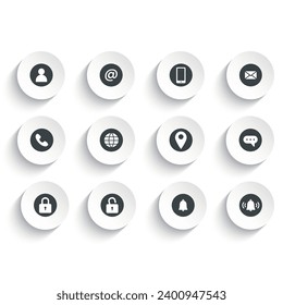 Contact us 3D icons isolated on white background.