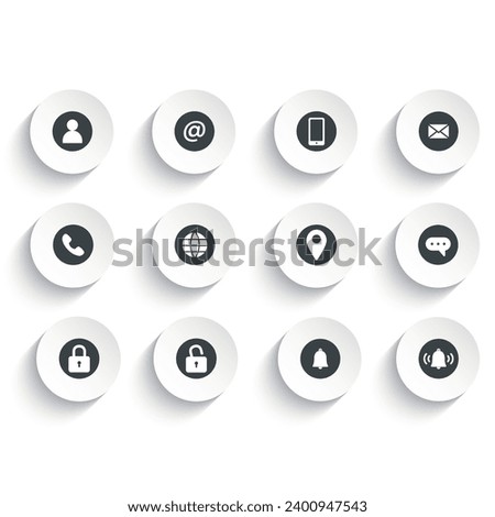 Contact us 3D icons isolated on white background.