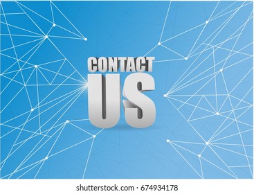 contact us 3d sign over a blue abstract tech background