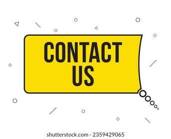 contact us announcement speech bubble with megaphone, contact us text speech bubble vector illustration.