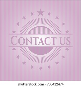 Contact us badge with pink background