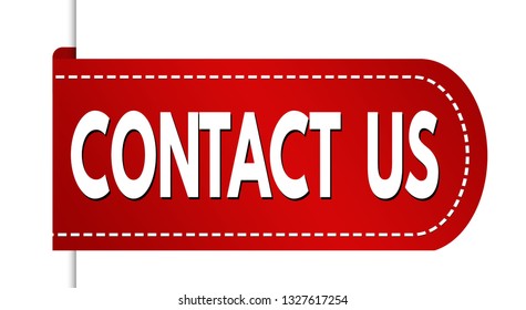 Contact us  banner design on white background, vector illustration