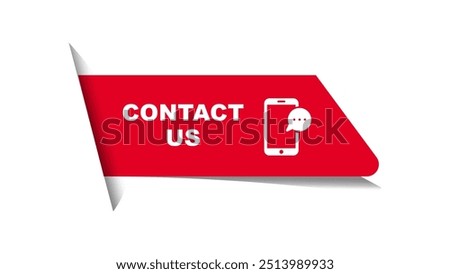 Contact us banner with mobile and speech icon. Business isolated vector illustration.