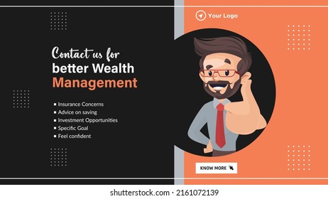 Contact us for better wealth management landscape banner design template.