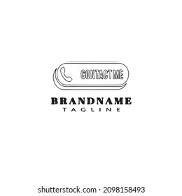 contact us button cartoon logo icon design template black modern isolated vector illustration