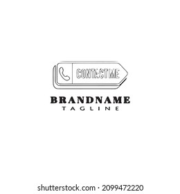 contact us button cartoon logo icon design template black modern vector illustration