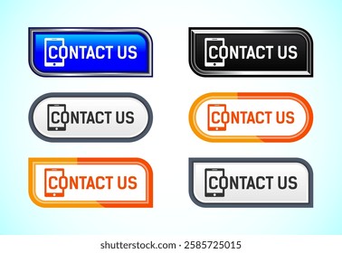 Contact us button design illustration, Suitable for mobile app, and website UI design