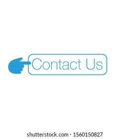 Contact us button with hand cursor, Can be used for web, ui, apps, Stock Vector illustration isolated on white background.