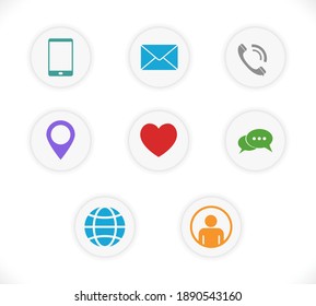 contact us button icon set