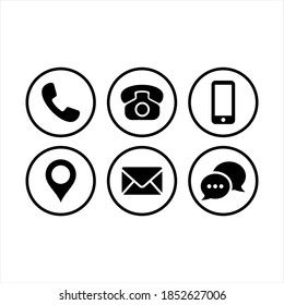 Contact us button icon symbol illustration. Communication icon symbol pack