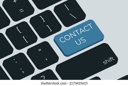 Contact us button on keyboard keys vector