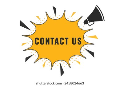 Contact Us Button. Speech Bubble, Banner Label Contact Us