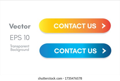 Contact us button for website navigation and app. Ui interface. Vector illustration in transparent background.