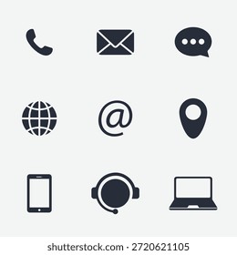 Kontaktieren Sie uns Buttons Set. Sammlung von Connect Icons.Kontaktieren Sie uns Icon-Set.Kontakt und Kommunikation Icons. Kommunikationssymbol für Gruppe.