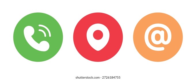 Contact Us Buttons Set Vector