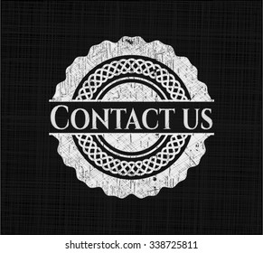 Contact us chalkboard emblem written on a blackboard