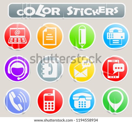 contact us color stickers stock vector royalty free 1194558934