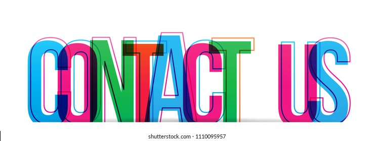 Contact Us Colorful Letters Vector Icon.