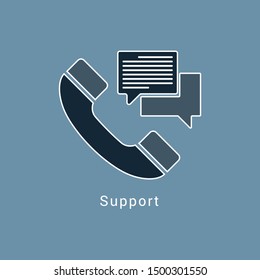 Contact us concept design. Vector line design