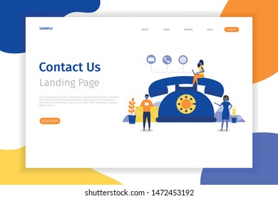 Contact us concept landing page illustration. Contact us concept design can be used for websites, landing pages, UI, mobile applications, posters, banner