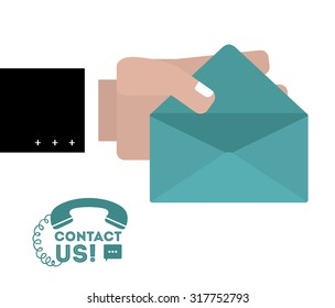 Contact us concept with telemarketing icons  design, vector illustration eps 10