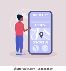 Contact us concept. Vector icon for website information. Colorful flat illustration