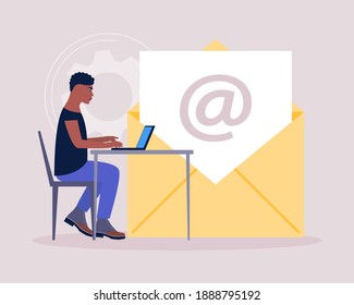 Contact us concept. Vector icon for website information. Colorful flat illustration