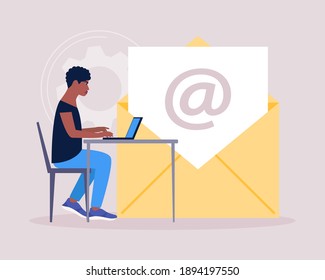 Kontaktieren Sie uns Konzept. Vektorsymbol für Website-Informationen. Farbige Flachgrafik