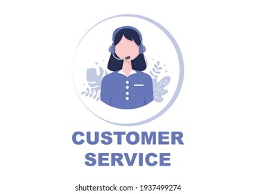 Contact Us Customer Service For Personal Assistant Service, Person Advisor and Social Media Network. Vector Illustration