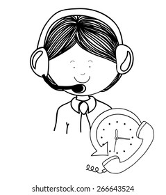 Contact us design over white background, vector illustration