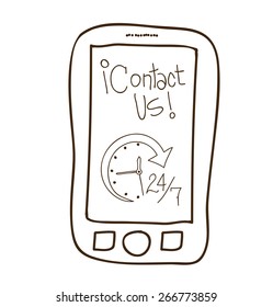 Contact us design over white background, vector illustration