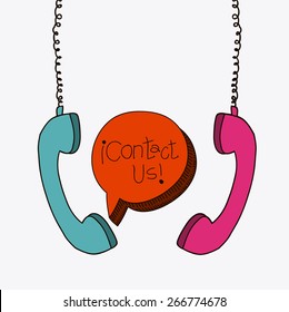 Contact us design over white background, vector illustration