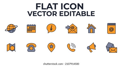 Contact us elements set icon symbol template for graphic and web design collection logo vector illustration
