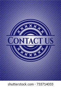 Contact us emblem with jean high quality background