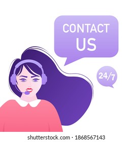 Contact us envelope people. Landing page. Modern advertising for concept design. Online communication. Digital marketing illustration. Customer service.