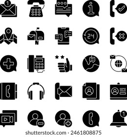 Contact Us fill icon set illustration vector art stock