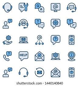 Contact Us Filled Line Icon Set - 1