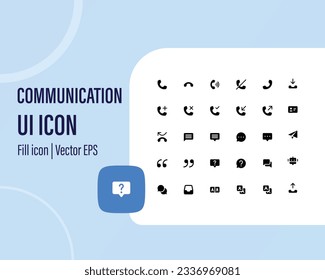 Contact us Flat Icon Solid Style isolated, easy to change color and size