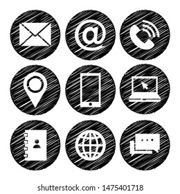 Contact Us Flat Icon Vector