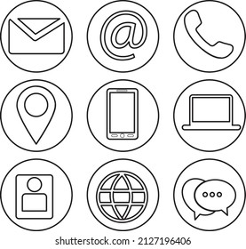 Póngase en contacto con nosotros Icono de línea plana. Ilustración vectorial..eps
