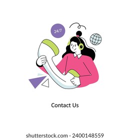 Contact Us Flat Style Design Vector illustration. Stock illustration