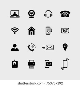 Contact us flat vector icon