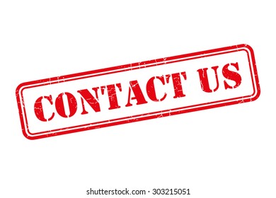 Contact us free grunge retro red isolated stamp