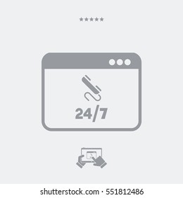 Contact us - full time service - Vector flat icon