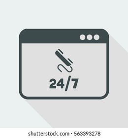 Contact us - full time service - Vector flat icon