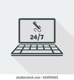 Contact us - full time service - Vector flat icon
