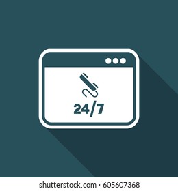 Contact us - full time service - Vector flat icon